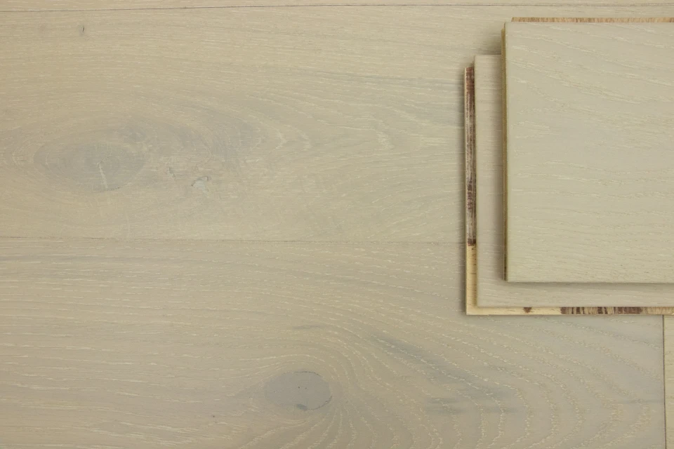 Natural Engineered Flooring Oak Double White Brushed UV Lacquered 14/3mm By 190mm By 400-1500mm 3 Natural Engineered Flooring Oak Double White Brushed UV Lacquered 14/3mm By 190mm By 400-1500mm - Image 3