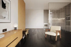 Natural Engineered Flooring Oak Jet Black Brushed Uv Lacquered 10/2mm By 150mm By 400-1500mm