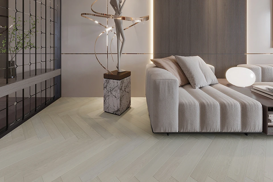 Natural Engineered Flooring Oak Herringbone Vienna Brushed Uv Lacquered 14/4mm By 125mm By 450mm 3 Natural Engineered Flooring Oak Herringbone Vienna Brushed Uv Lacquered 14/4mm By 125mm By 450mm - Image 3