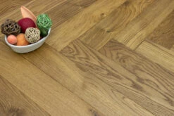 Natural Engineered Flooring Oak Herringbone Light Smoked Brushed UV Oiled 15/4mm By 90mm By 600mm