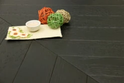 Natural Engineered Flooring Oak Chevron Jet Black Light Brushed UV Lacquered 15/4mm By 90mm By 600mm