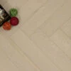 Natural Engineered Flooring Oak Herringbone White Pearl Brushed UV Lacquered 15/4mm By 90mm By 600mm