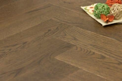 Prime Engineered Flooring Oak Herringbone Coffee Brushed UV Oiled 14/3mm By 98mm By 590mm