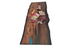 Bog Oak Dining Room Table Top Live Edge Hardwax Oiled (with Resin) 35mm By 940mm By 2540mm -WoodandBeyond tb006 4