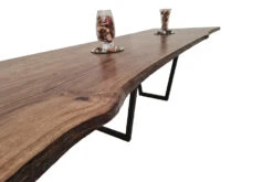 European Oak Dining Room Table Top LiVe Edge UV Lacquered (with Resin) 35mm By 940mm By 3000mm -WoodandBeyond tb019