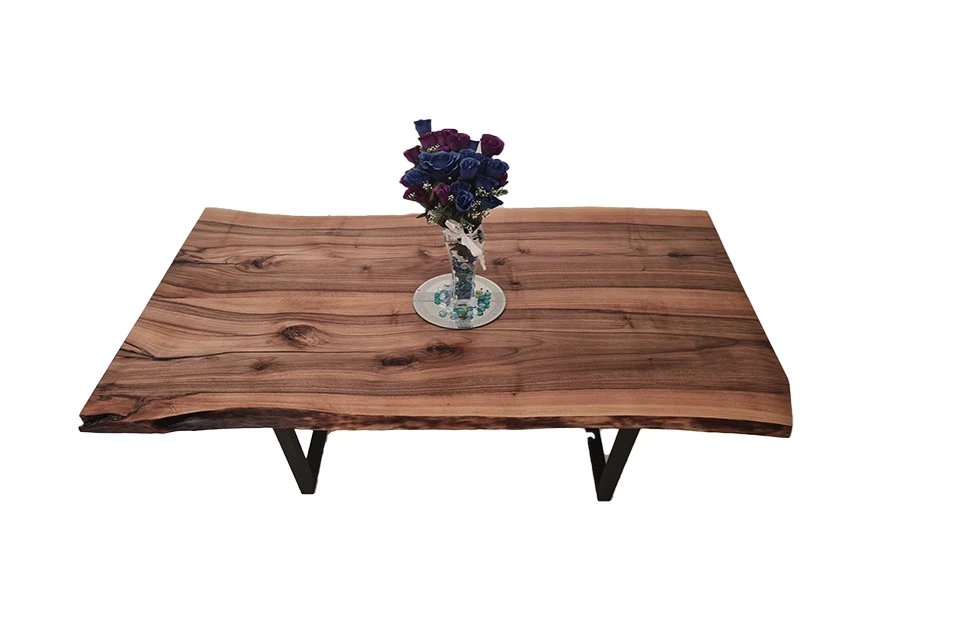 European Walnut Dining Room Table Top LiVe Edge UV Lacquered (with Resin) 35mm By 940mm By 1600mm 3 European Walnut Dining Room Table Top LiVe Edge UV Lacquered (with Resin) 35mm By 940mm By 1600mm - Image 3