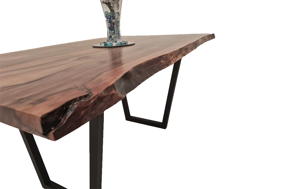 European Walnut Dining Room Table Top LiVe Edge UV Lacquered (with Resin) 35mm By 940mm By 1600mm 2 European Walnut Dining Room Table Top LiVe Edge UV Lacquered (with Resin) 35mm By 940mm By 1600mm - Image 2