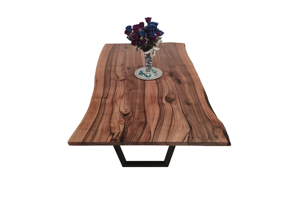 European Walnut Dining Room Table Top LiVe Edge UV Lacquered (with Resin) 35mm By 940mm By 1600mm 1 European Walnut Dining Room Table Top LiVe Edge UV Lacquered (with Resin) 35mm By 940mm By 1600mm
