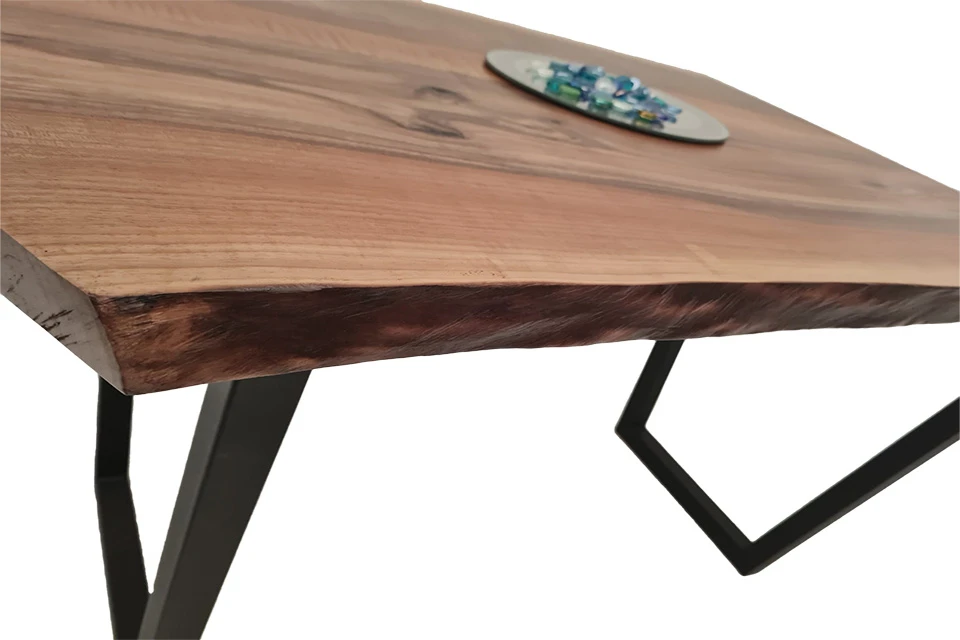 European Walnut Dining Room Table Top LiVe Edge UV Lacquered (with Resin) 35mm By 820mm By 920mm 1 European Walnut Dining Room Table Top LiVe Edge UV Lacquered (with Resin) 35mm By 820mm By 920mm