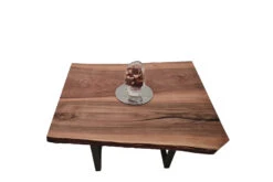 European Walnut Dining Room Table Top LiVe Edge UV Lacquered (with Resin) 38mm By 830mm By 970mm -WoodandBeyond tb046