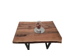 European Walnut Dining Room Table Top LiVe Edge UV Lacquered (with Resin) 40mm By 730mm By 940mm -WoodandBeyond tb050