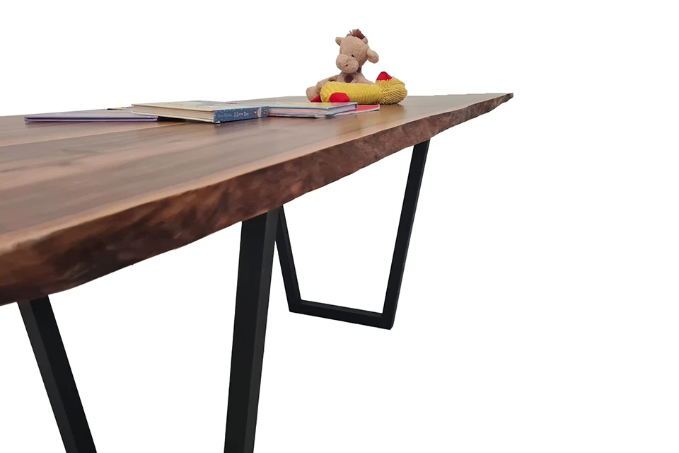 European Walnut Dining Room Table Top LiVe Edge UV Lacquered (with Resin) 37mm By 870mm By 1940mm 3 European Walnut Dining Room Table Top LiVe Edge UV Lacquered (with Resin) 37mm By 870mm By 1940mm - Image 3