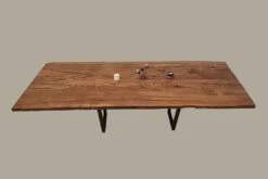 European Oak Dining Room Table Top LiVe Edge UV Lacquered (with Resin) 35mm By 1060mm By 2470mm -WoodandBeyond tb072