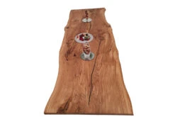 European Oak Dining Room Table Top LiVe Edge UV Lacquered (with Resin) 40mm By 1080mm By 3200mm -WoodandBeyond tb074 3