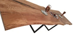 European Oak Dining Room Table Top LiVe Edge UV Lacquered (with Resin) 40mm By 1040mm By 3130mm -WoodandBeyond tb076 5