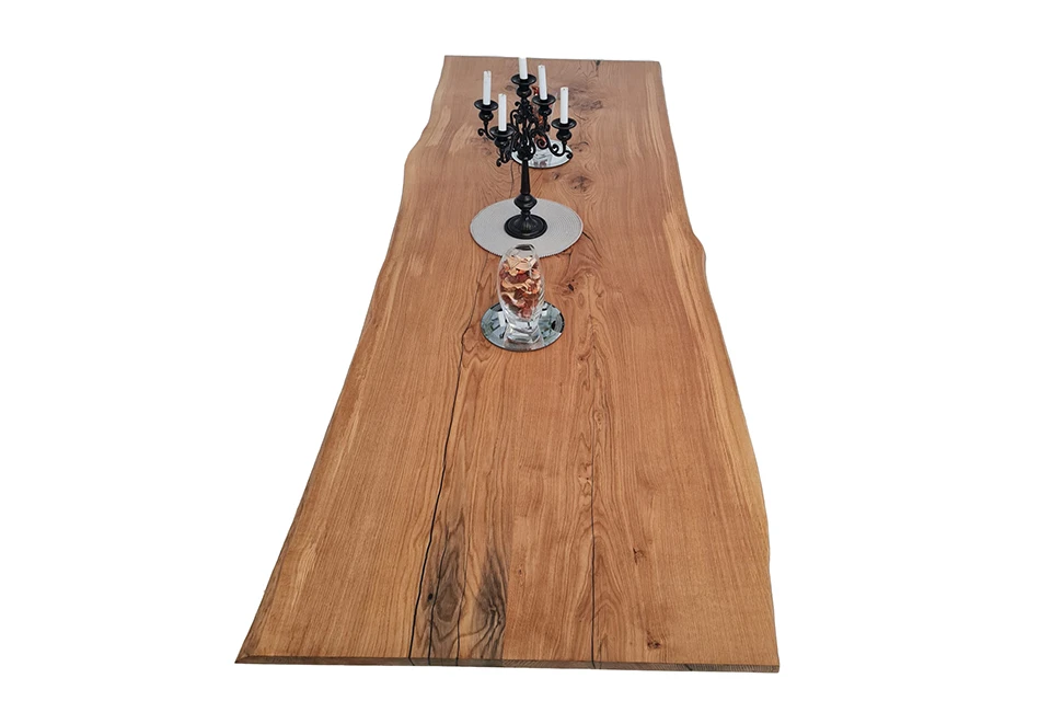 European Oak Dining Room Table Top LiVe Edge UV Lacquered (with Resin) 35mm By 1090mm By 3120mm 3 European Oak Dining Room Table Top LiVe Edge UV Lacquered (with Resin) 35mm By 1090mm By 3120mm - Image 3