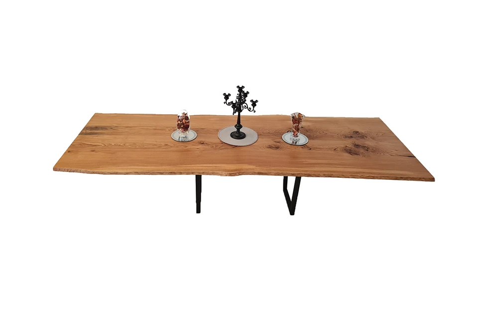 European Oak Dining Room Table Top LiVe Edge UV Lacquered (with Resin) 35mm By 1090mm By 3120mm 2 European Oak Dining Room Table Top LiVe Edge UV Lacquered (with Resin) 35mm By 1090mm By 3120mm - Image 2