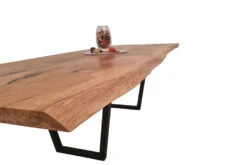 European Oak Dining Room Table Top LiVe Edge UV Lacquered (with Resin) 43mm By 1000mm By 2580mm -WoodandBeyond tb085 3