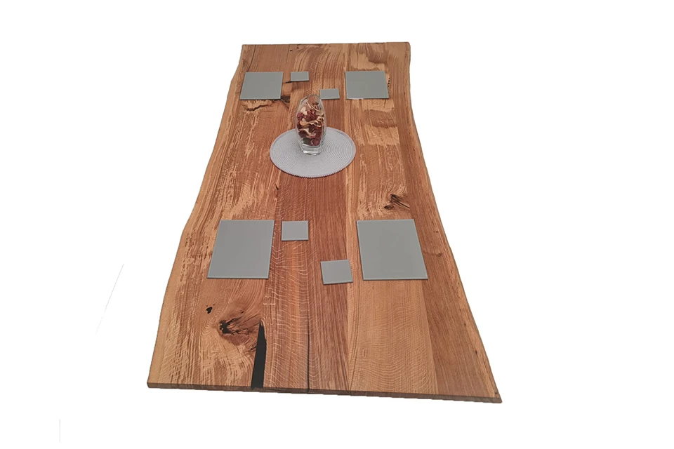 European Oak Dining Room Table Top LiVe Edge UV Lacquered (with Resin) 40mm By 1020mm By 2250mm 2 European Oak Dining Room Table Top LiVe Edge UV Lacquered (with Resin) 40mm By 1020mm By 2250mm - Image 2