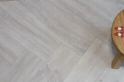 Supremo Diamond Luxury Click Vinyl Rigid Core Herringbone Flooring Bianca With Built In Underlay 8mm By 127mm By 610mm -WoodandBeyond vl090 2